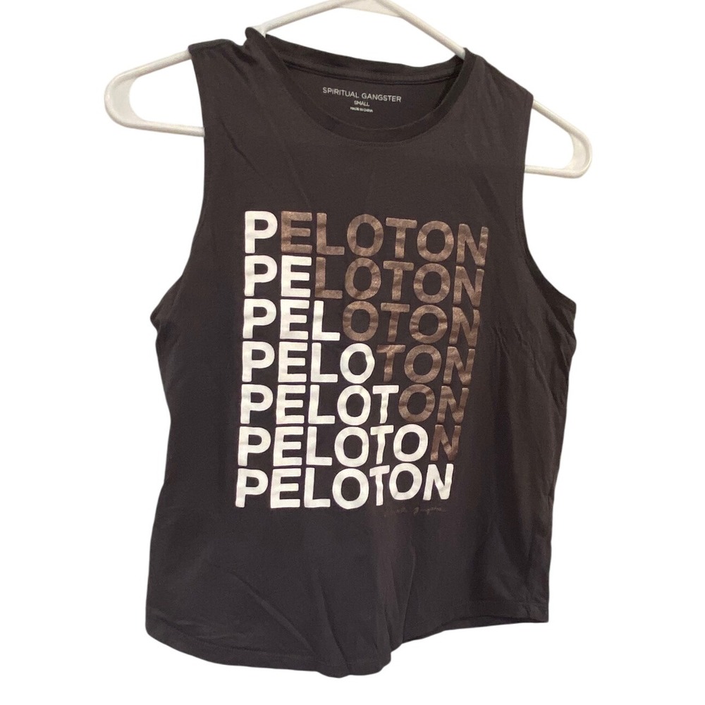Spiritual Gangster Peloton Tank Top Gray‎ Sleeveless Workout Fitness Gym Women S